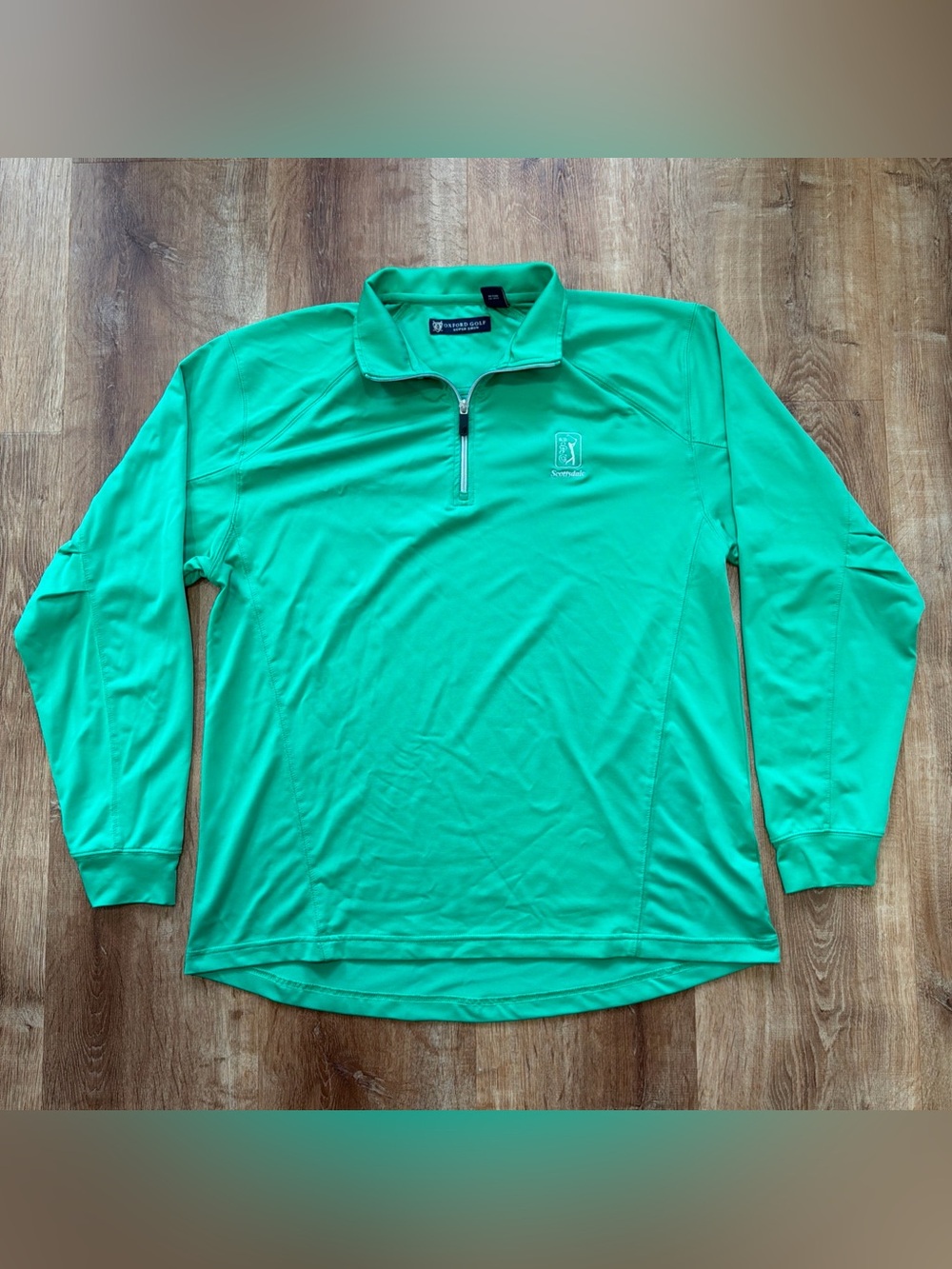 Oxford Golf Men's M Quarter-Zip Performance Pullover Green TPC Scottsdale